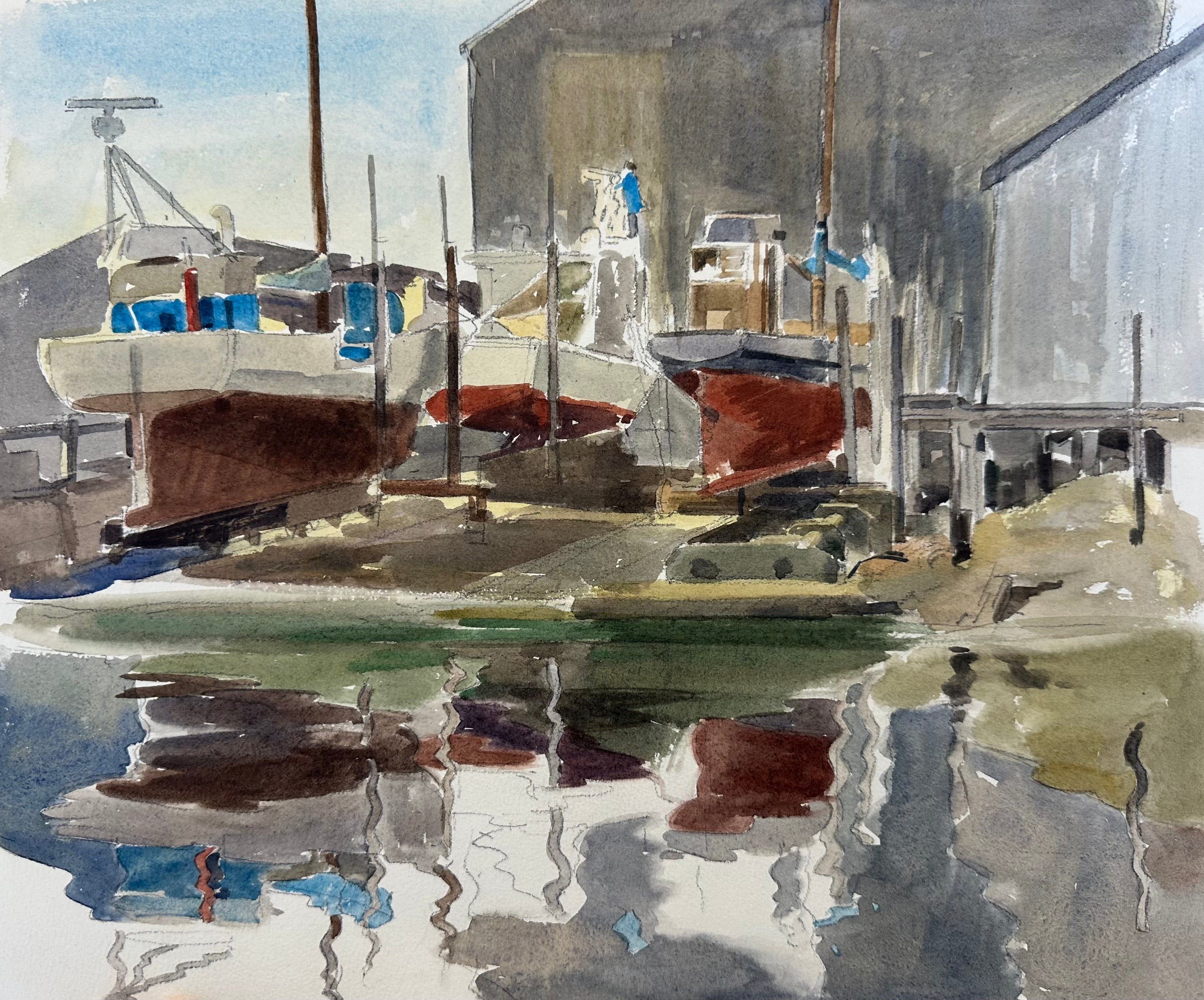 Boats in dry dock, Pt Adelaide - 1974