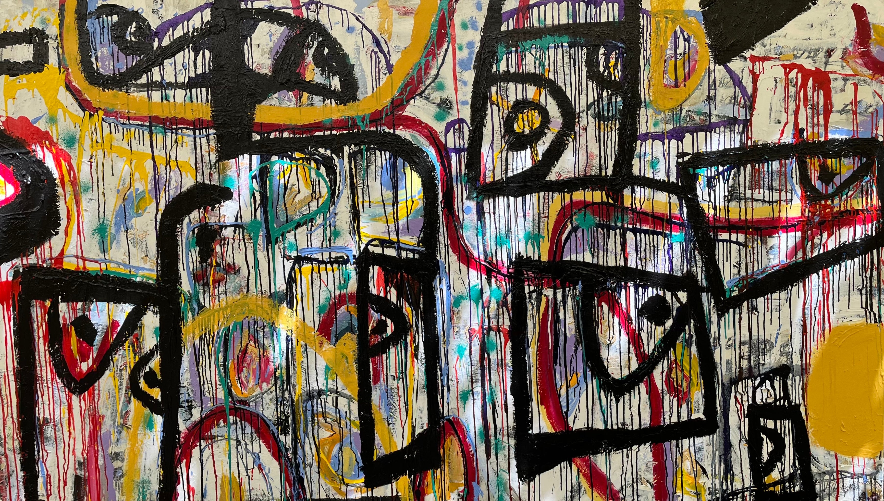 Coloured rain and shapes